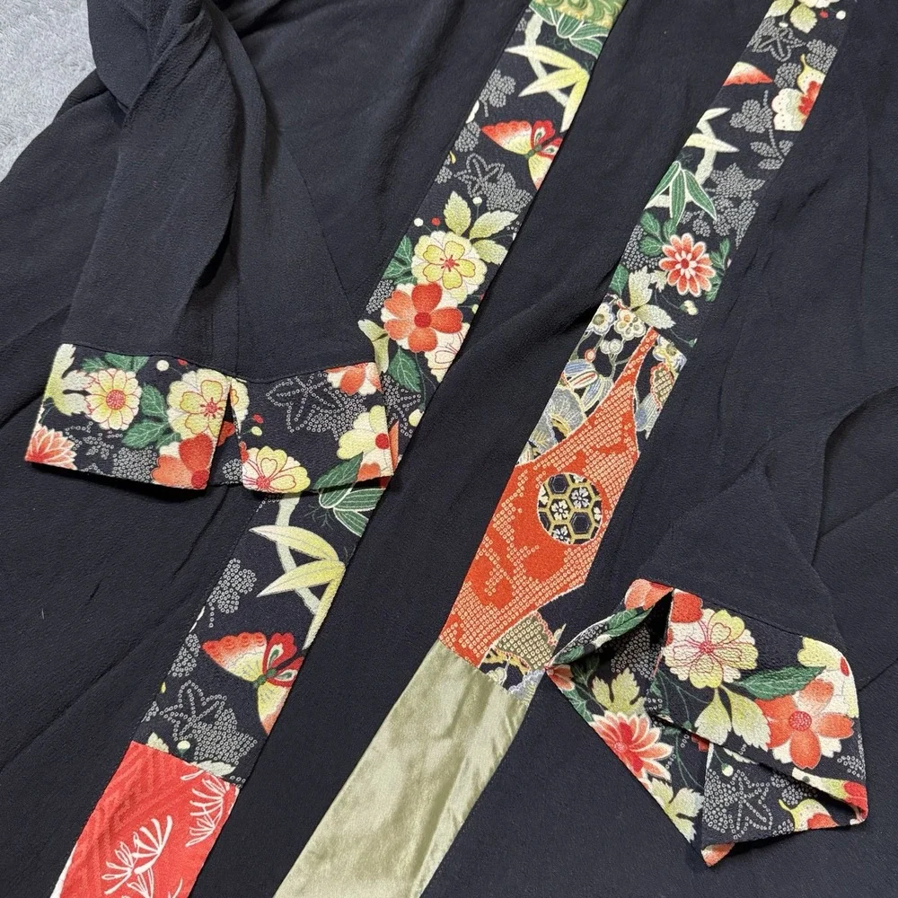 VTG 90s Peggy Hsu Open Ornamental Cardigan‎ ONE SIZE Grunge Whimsy Goth Kimono